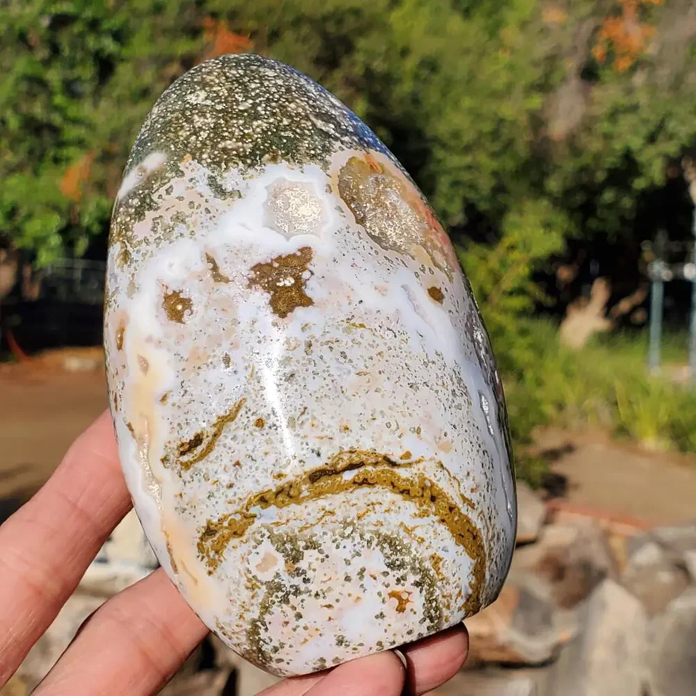 Ocean Jasper Pink Rounded Standing Druzy Freeform Crystal 600 Grams